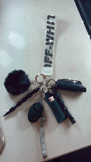 Black Off-White Safety Wristlet