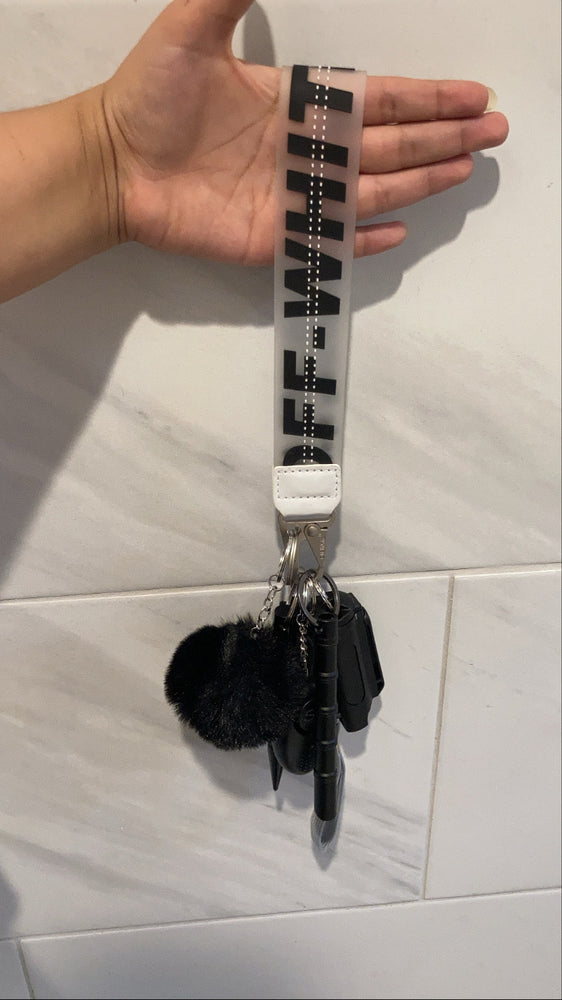 Black Off-White Safety Wristlet