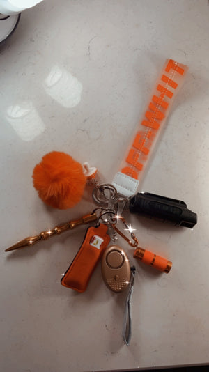 Orange Off-White Safety Wristlet
