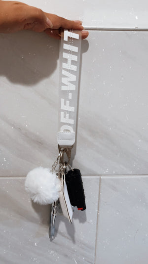 White Off-White Safety Wristlet